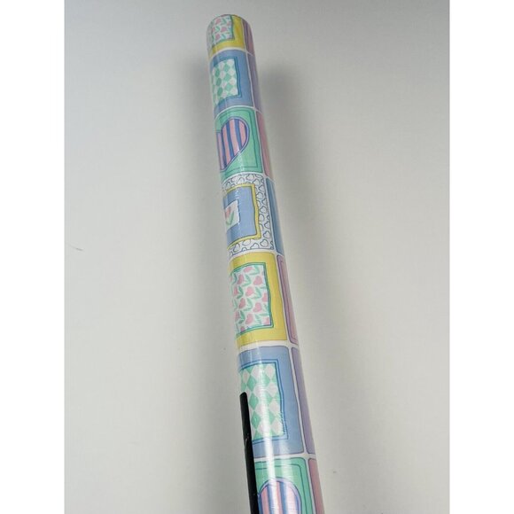 VTG The Folio Collection AMSCAN 5'x30" Pastel Baby Quilt Shower GIFT WRAP NIP - Picture 2 of 3